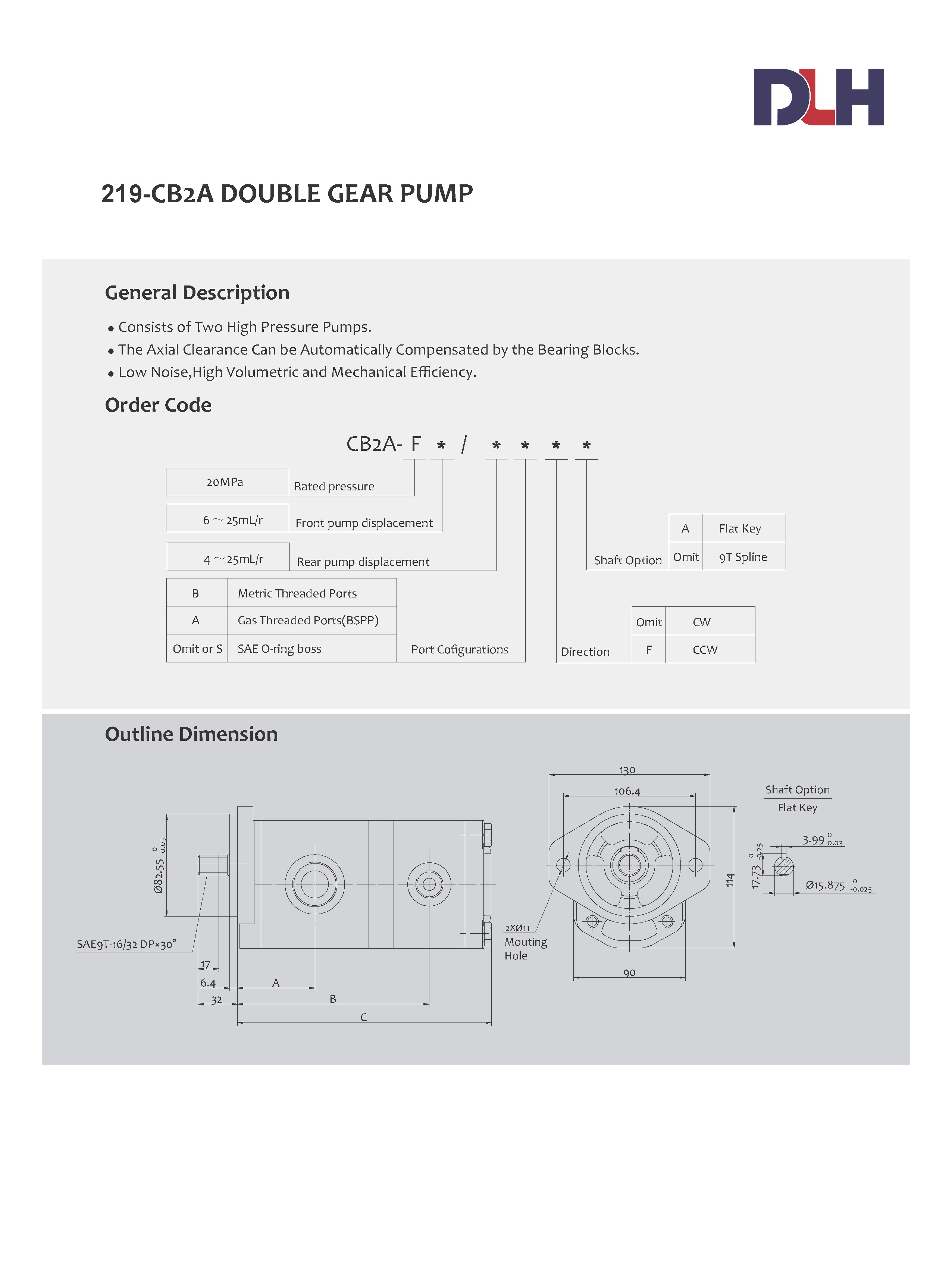 CB2A Double Gear Pump